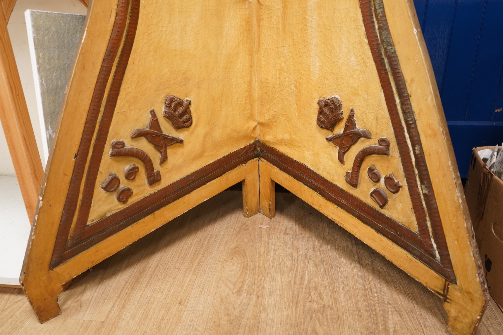 A Victorian horse cover, now as a screen, 137cm high